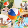 GRNVDWN 3 Packs 24" Inflatable Beach Balls Rainbow Color Pool Ball Pool Toys Pool Balls for Swimming Pool Beach Ball Party Favor Beachball Balloons for Kids&Adults