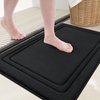 Grandaily Memory Foam Bath Mat Rug 24x16, Ultra Soft, Non-Slip and Absorbent Bathroom Rugs, Machine Wash Dry, Comfortable Bath Rug Carpet for Bathroom Floor, Tub and Shower, Black