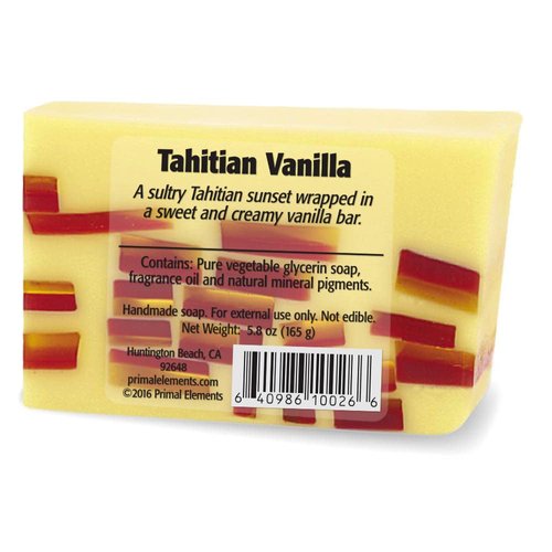 Primal Elements Wrapped Bar Soap, Tahitian Vanilla, 6.0-Ounce Cellophane