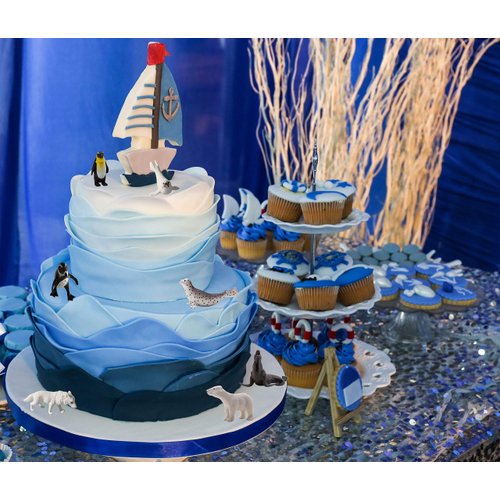 Polar and Sea Animals Figurines Playset 16 Pcs, Detailed Bear, Whale Figures, Walrus, Penguin Toy Set, Cake Toppers Birthday Gift for Kids
