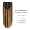 YILITE Clip in Hair Extensions Remy Human Hair #4/27/4 Balayage Chocolate Brown to Caramel Blonde Double Weft Silky Straight Thick Clip in Real Hair Extensions for Women 120g 8Pcs/Pack 16 inches