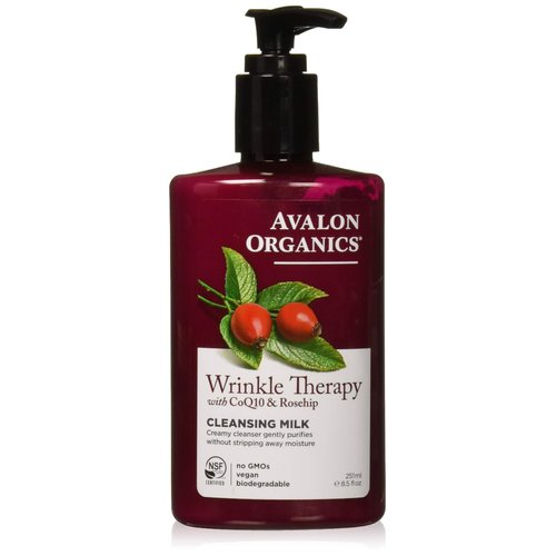 Avalon Organics Wrinkle Therapy CoQ10 Cleansing Milk, 8.50 oz (Pack of 3)