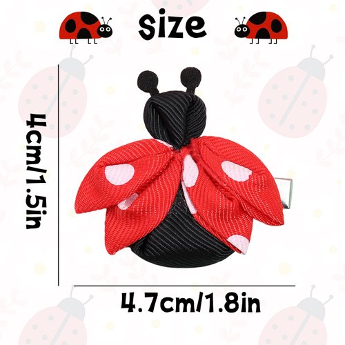 Hair Clips Red Ladybug Bows Cute Hair Clip Non-slip Hair Barrettes Lovely Grosgrain Ribbon Hairpin Animal Barrettes Hair Accessories for Toddler Baby Toddler Girls Kids Teens Women Decoration 2PCS