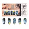 3D Van Gogh's Starry Night Fullnail Stickers, Full Nail Starry Sky Art Gel Nail Polish Sticker Decals, Shimmery Glittery, Long Lasting, Easy to Apply & Remove - 2 Sheets(28 Nail Wraps) and 1 Nail File