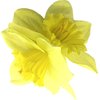 Double Yellow Daffodil Silk Flower Hair Clip with Teeth