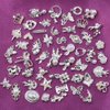 50pcs Luxury Nail Rhinestones Random Silver Nail Charms 3D Alloy Butterfly Nail Art Charms Metal Bowknot Bear Nail Gems Heart Star Flower Charms for Nails Mix Styles Nail Jewels for Nail Art Supplies
