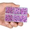 LPBeads 6400 Pieces Pink AB Hotfix Rhinestones Flat Back 5 Mixed Sizes Crystal Round Glass Gems with Tweezers and Picking Rhinestones Pen