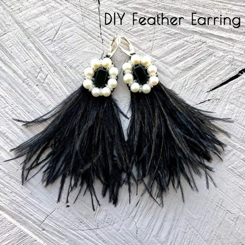 AWAYTR Ostrich Feather Trim Fringe - Satin Ribbon Dress Sewing Crafts Costumes Decoration Pack of 2 Yards (Black)