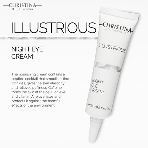 -CHRISTINA- Illustrious Night Eye Cream with Retinol and Vitamin C | Under Eye Cream Revitalizes, Brightens, Nourishes the Skin | Night Cream for All Skin Types 15ml