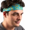 RokBAND Multi-Functional Food Themed Neck Gaiter or Headband | Banana Pattern | Blue