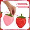 Lewtemi 4 Pcs Berry First Birthday Decor Strawberry Baby Shower Decorations Strawberry Hanging Banner Berry Garland for Strawberry Themed Party Favors Supplies(Red, Pink)
