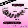 Veleasha Russian Strip Lashes Faux Mink Lashes Fluffy Eyelashes 7 Pairs 12-19mm Clear Band False Eyelashes Looks Like Eyelash Extensions D Curl Fake Eyelashes (DT01)