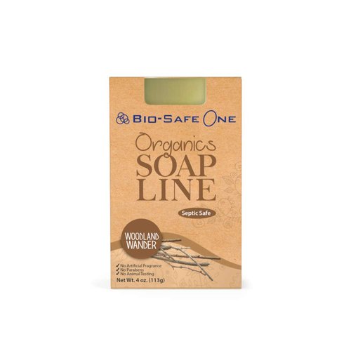 Bio-Safe One, Inc. Woodland Wander Organic Soap Bar - 4 oz. All Natural Soap Bar 100% Handmade Exfoliating Bar Reduces Skin Problems & Rejuvenates Promotes Healthy Skin No GMO Made in USA