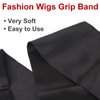 XTREND 2Pcs Women's Satin Edge Scarves for Wigs 58 Inch Silk Edge Laying Scarf for Women Non Slip Hair Wrap Wigs Grip Band for Yoga, Makeup, Facial, Sport (2 pcs, Black#)