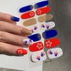 8Sheets Independence Day Full Wrap Nail Stickers 4th of July Patriotic Memorial Design Glitter Nail Polish Strips American Star Flag Gel Polish Nail Decals Nail Wraps for Women DIY Nail Decor Supplies