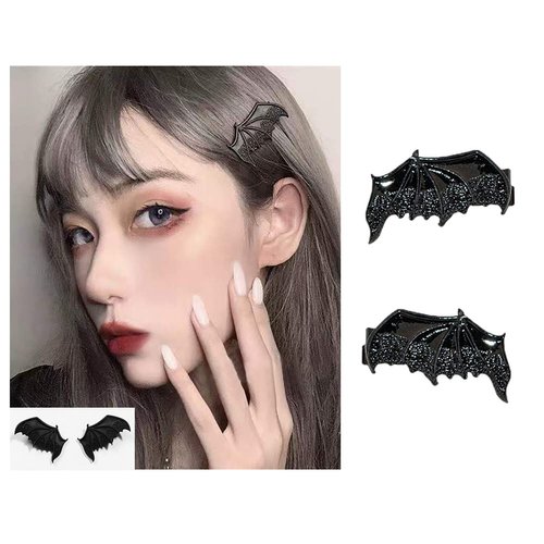 Gothic Bat Hair Clips - Black Hair Accessories for Women, 2 Pcs