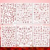 TailaiMei Valentine's Day Metallic Nail Art Stickers, Abstract Minimalist Self-Adhesive Kiss Love Hug Glittering Design for Women Manicure DIY or Nail Salon(934pcs, 12 Sheets)