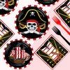 96Pcs Pirate Party Supplies 350 GSM Pirate Party Plates and Napkins Tableware Sets Pirate Treasure Party Decorations for Adult Teens Kids Children Birthday Pirate Halloween Party Favors,Severs 24 ﻿