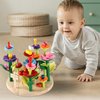 Wooden Flower Garden Building Toys for Kids, STEM Educational Activity Preschool Kit Gift for Boys Girls Age 3 4 5 6 7 Years Old, Stacking Game for Toddlers Build a Bouquet Pretend Play Set
