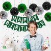 Birthday Decorations for Men, Green Party Decorations for Men Women Boys Girls with Happy Birthday Banner Balloons, 71 Pcs Green and Black Party Supplies