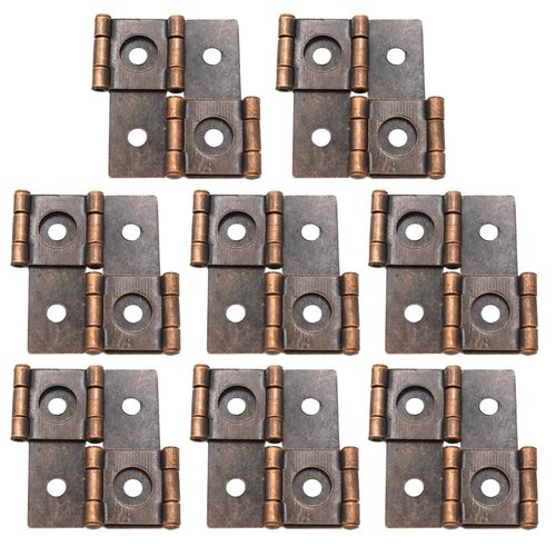 8 Pcs 47x47mm Double Acting Hinges Furniture Folding Screen Hinges, Antique Red