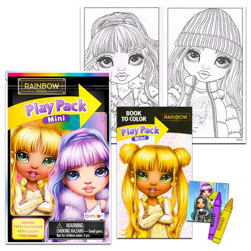 Rainbow High Mini Party Favors Set for Kids - Bundle with 24 Mini Rainbow High Play Packs with Coloring Pages, Stickers and More (Rainbow High Birthday Party Supplies)