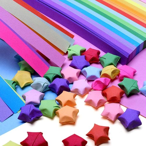 Mluchee 2340 Sheets Origami Stars Paper Strips Double Sided Lucky Colorful Star 25 Colors Decoration Folding Paper for Gifts Arts Crafting Supplies, School Teaching, DIY Projects