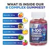 Super B Complex Gummies with Vitamin C & Folic Acid, Extra Strength Vitamin B Gummy Supplement with Niacin, B6, Folic Acid, B12, Biotin, Nature's Energy Immune Support Supplements - 60 Gummies