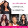GOLFMAX Kinky Straight Lace Front Wigs Human Hair Pre Plucked With Baby Hair 180% Density Yaki Straight 13x4 Transparent HD Glueless Lace Wig Human Hair Wigs For Black Women 24 Inch