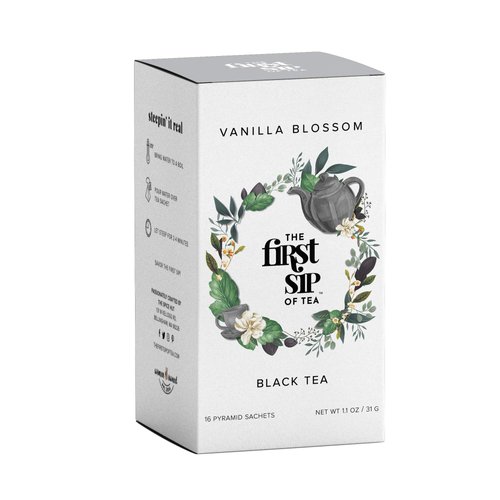 Vanilla Blossom Black Tea, Tea Bags, Rose, Orange &amp; Vanilla, High Caffeine, Perfect Iced &amp; Hot Te...