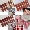WOKOTO 30 Pcs Solid Color Nail Polish Strips Stickers Self-Adhesive Full Nail Wraps for Nails Art Gradient Design Stick On Nail Polish Stickers Set with Nail File for Women Girls