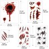 26 Sheets 3D Fake Scars Tattoo Temporary Halloween Makeup Kit, Fake Stitches Tattoos Cut Scary Face Wound Blood Chucky Scars Tatoos For Kids Women Men Zombie Sticker