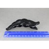 Black leaf barrette curved hair clip leaves 4.5 inches long stamped textured plastic shiny black plastic