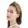 QIANXUAN Knotted Turban Headbands For Women Knit Hair Bands For Women's Hair Top Knot Headband Plaid Elegant Twill Hair Accessories Fashion Brown Hairband For Girls