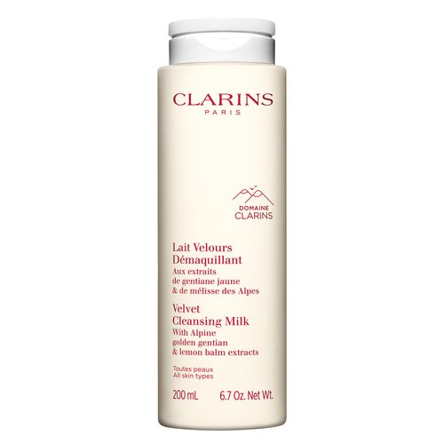 Clarins Velvet Cleansing Milk | Award-Winning | Cleanses, Hydrates and Balances Skin's Microbiota | Dermatologist Tested | Ophthalmologist Tested | Colorant-Free | All Skin Types | 6.7 Ounces
