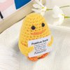 Funny Gifts Women Positive Emotional Support Crochet Plush Animals Nuggets Partner Cute Birthday Mini Positive Duck with Card Unique Desk Car Decor Office Gifts for Coworkers Employees