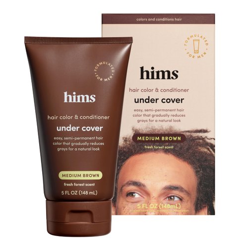 hims Under Cover Hair Color &amp; Conditioner - Medium Brown Color Conditioner for Men - Semi Permane...