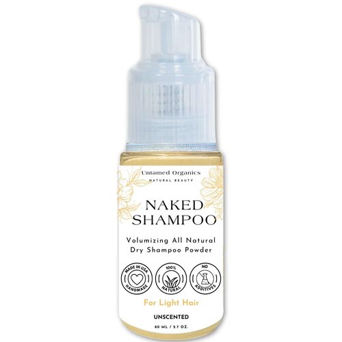 Earthborn Organics Volumizing Dry Shampoo Powder | Non-Aerosol | Organic Hair Powder | Benzane & Talc Free | For All Hair Types | Made in USA | Jumbo Size 2.7 oz (Light)
