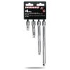 Powerbuilt 4 Piece Extension Bar Set, 3/8 Inch Drive, Socket Extender Bars, 1-3/4, 3, 6, and 8 Inch, Detent Ball, Grease Rings, Non-Slip Grip - 640844