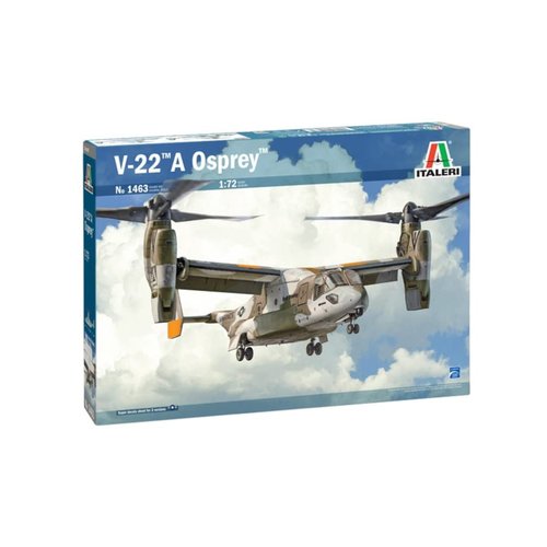 Italeri -1463 V-22 A Osprey, 1:72 Scale, Model Kit, Plastic Model to Assemble, Modeling, Grey, IT1463