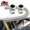 BAGARAATAN Universal 24" Flexible Radiator Hose Stainless Steel Universal Water Hoses Adapter Coolant Radiator Hose Kit Could be Used with 1-1/4", 1-1/2", 1-3/4" or 1-5/8" Radiator Necks (Silver)