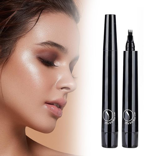 Generic Magic Eyebrow Pencil, 2024 New 3D Waterproof Microblading Eyebrow Pencil Contouring Pen, 4 Tipped Precise Brow Pen, Fine Stroke Microblading Eyebrow Pencil Natural Makeup (Black#1)