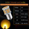 Melphan-Auto 1156 Bulb Reverse Light, Led 1141 1003 7506 BA15S Bulbs, 12V-24V 54SMD Used for Truck Car Backup Reverse Lights, Tail Parking Lights,Camper Trailer RV Interior Light, 2pcs Amber