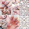 Designer Nail Art Stickers Decals Cute Cartoon 3D Self Adhesive Nail Art Supplies Cartoon Nail Stickers for Women Kids Girls DIY Nail Design Decals for Acrylic Nails Decoration 5 Sheets