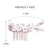 Latious Flower Bride Wedding Hair Comb Bridal Hair Clip Floral Hair Piece Leaf Hair Accessories for Women and Girls (Rose Gold)