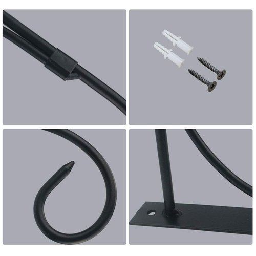 Tinsow Plant Bracket Iron Wall Hooks Straight Downcurled Hanging for Wind Chimes, Flower Baskets, Decorative Plants, Lantern, Wind Spinners, Bird Feeders, Indoor or Outdoor Decoration