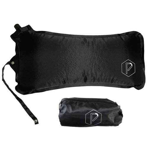 POSTURELY Inflatable Travel Lumbar Back Support Pillow Self-Inflating for Airplanes, Car or Desk (Black)