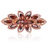 Sankuwen Floral Rhinestone Hairpin Luxury Crystal Flower Hair Barrette Clip (Red-Purple)