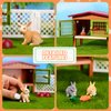 11 Pieces Farm World Set Easter Bunny Hutch Bunny Toy Animal Figures Barnyard Carrot Bunny Hutch Farmhouse Country Toys for Kids Ages 3 to 8 or up Playset Learning Educational Toys Birthday Gift