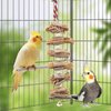 2-Pack Bird Toys with Straw and Bell, Parakeet Toys in Cage, Parrot Cage Accessories, Chewing Toys for Budgies Cockatiels Lovebirds Canaries Conures Quaker Finches Parrotlets Small to Medium Birds